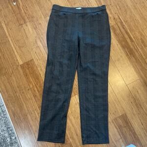 89th + Madison Womens Plaid Skinny Pull-On Pants MM Black/Gray Rayon Blend